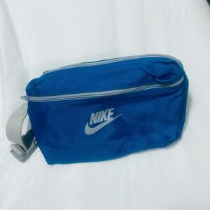 Vintage 80s 90s Nike Fanny Pack Blue with Gray Strap